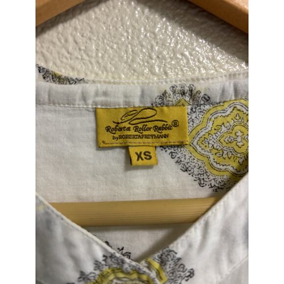 Roberta Roller Rabbit Blouse Top Button Up Boho Artsy Old Money Women’s Size XS - Picture 5 of 9